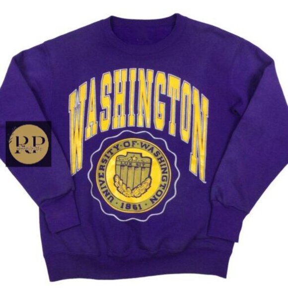 Washington Huskies Crewneck Sweatshirt, UW Hoodie College Student shirt 1861 - Picture 1 of 2
